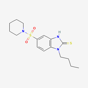 1-butyl-5-(piperidine-1-sulfonyl)-1H-1,3-benzodiazole-2-thiol