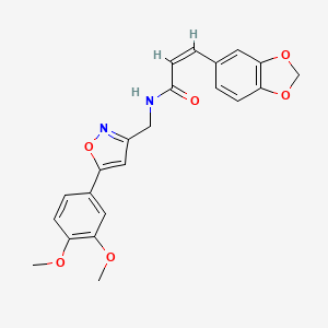 (Z)-3-(benzo[d][1,3]dioxol-5-yl)-N-((5-(3,4-dimethoxyphenyl)isoxazol-3-yl)methyl)acrylamide
