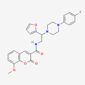 N-(2-(4-(4-fluorophenyl)piperazin-1-yl)-2-(furan-2-yl)ethyl)-8-methoxy-2-oxo-2H-chromene-3-carboxamide