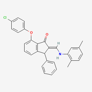 7-(4-Chlorophenoxy)-2-[(2,5-dimethylanilino)methylene]-3-phenyl-1-indanone