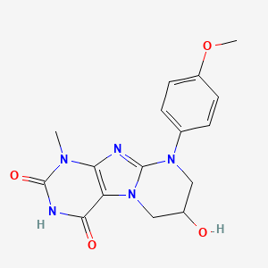 7-hydroxy-9-(4-methoxyphenyl)-1-methyl-6,7,8,9-tetrahydropyrimido[2,1-f]purine-2,4(1H,3H)-dione