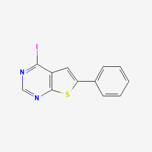molecular formula C12H7IN2S B2569344 4-Iodo-6-phenylthieno[2,3-d]pyrimidine CAS No. 718615-92-0