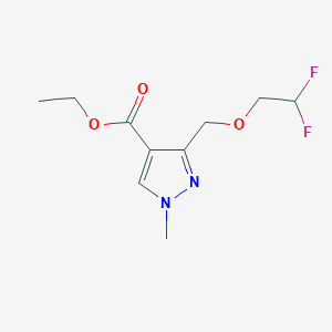 molecular formula C10H14F2N2O3 B2569373 ethyl 3-[(2,2-difluoroethoxy)methyl]-1-methyl-1H-pyrazole-4-carboxylate CAS No. 1975118-76-3