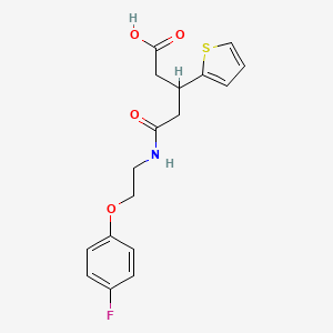 5-((2-(4-Fluorophenoxy)ethyl)amino)-5-oxo-3-(thiophen-2-yl)pentanoic acid