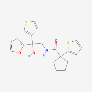 N-(2-(furan-2-yl)-2-hydroxy-2-(thiophen-3-yl)ethyl)-1-(thiophen-2-yl)cyclopentanecarboxamide