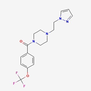 (4-(2-(1H-pyrazol-1-yl)ethyl)piperazin-1-yl)(4-(trifluoromethoxy)phenyl)methanone
