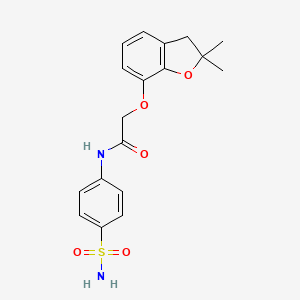 2-[(2,2-dimethyl-3H-1-benzofuran-7-yl)oxy]-N-(4-sulfamoylphenyl)acetamide