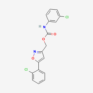 [5-(2-chlorophenyl)-1,2-oxazol-3-yl]methyl N-(3-chlorophenyl)carbamate