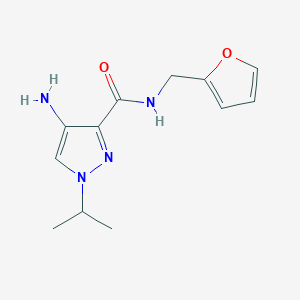 molecular formula C12H16N4O2 B2569394 4-Amino-N-(2-furylmethyl)-1-isopropyl-1H-pyrazole-3-carboxamide CAS No. 2101197-57-1
