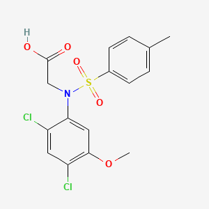 molecular formula C16H15Cl2NO5S B2569395 2-(2,4-Dichloro-5-methoxy((4-methylphenyl)sulfonyl)anilino)acetic acid CAS No. 338961-17-4