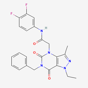 2-(6-benzyl-1-ethyl-3-methyl-5,7-dioxo-1,5,6,7-tetrahydro-4H-pyrazolo[4,3-d]pyrimidin-4-yl)-N-(3,4-difluorophenyl)acetamide