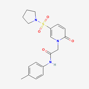 molecular formula C18H21N3O4S B2569427 N-(4-methylphenyl)-2-[2-oxo-5-(pyrrolidine-1-sulfonyl)-1,2-dihydropyridin-1-yl]acetamide CAS No. 949268-78-4