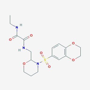 molecular formula C17H23N3O7S B2569444 N'-{[3-(2,3-dihydro-1,4-benzodioxine-6-sulfonyl)-1,3-oxazinan-2-yl]methyl}-N-ethylethanediamide CAS No. 872881-63-5