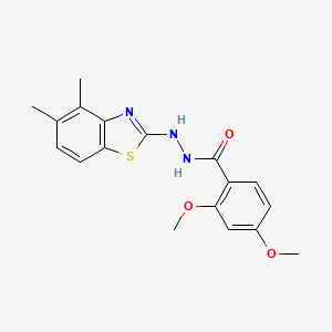 molecular formula C18H19N3O3S B2569455 N'-(4,5-dimethyl-1,3-benzothiazol-2-yl)-2,4-dimethoxybenzohydrazide CAS No. 851980-40-0