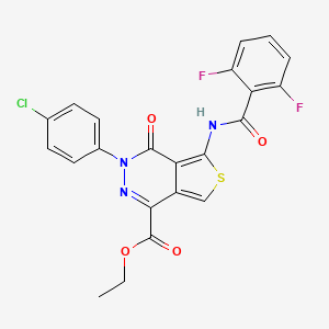molecular formula C22H14ClF2N3O4S B2569459 ethyl 3-(4-chlorophenyl)-5-(2,6-difluorobenzamido)-4-oxo-3H,4H-thieno[3,4-d]pyridazine-1-carboxylate CAS No. 851950-48-6