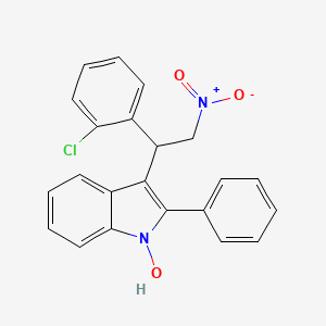 molecular formula C22H17ClN2O3 B2569484 3-[1-(2-chlorophenyl)-2-nitroethyl]-2-phenyl-1H-indol-1-ol CAS No. 385786-14-1