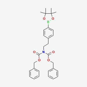 molecular formula C30H34BNO6 B2569523 4-(Di-cbz-amino)ethyl-phenylboronic acid pinacol ester CAS No. 2304635-13-8