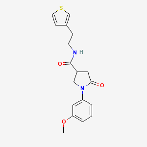 B2569531 1-(3-methoxyphenyl)-5-oxo-N-(2-(thiophen-3-yl)ethyl)pyrrolidine-3-carboxamide CAS No. 1251577-97-5