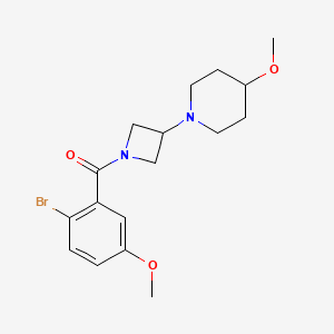 molecular formula C17H23BrN2O3 B2569545 (2-Bromo-5-methoxyphenyl)(3-(4-methoxypiperidin-1-yl)azetidin-1-yl)methanone CAS No. 2034527-62-1