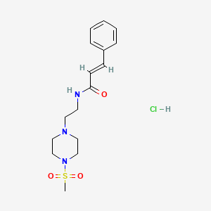 molecular formula C16H24ClN3O3S B2569548 N-(2-(4-(methylsulfonyl)piperazin-1-yl)ethyl)cinnamamide hydrochloride CAS No. 1351664-75-9