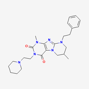 1,7-dimethyl-9-(2-phenylethyl)-3-(2-piperidin-1-ylethyl)-6,7,8,9-tetrahydropyrimido[2,1-f]purine-2,4(1H,3H)-dione