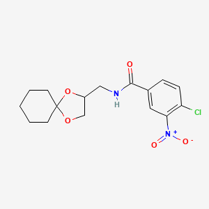 molecular formula C16H19ClN2O5 B2569564 4-chloro-N-({1,4-dioxaspiro[4.5]decan-2-yl}methyl)-3-nitrobenzamide CAS No. 900006-53-3