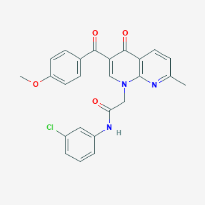 molecular formula C25H20ClN3O4 B2569600 N-(3-chlorophenyl)-2-[3-(4-methoxybenzoyl)-7-methyl-4-oxo-1,4-dihydro-1,8-naphthyridin-1-yl]acetamide CAS No. 894910-72-6
