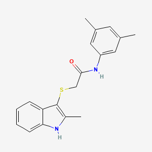 molecular formula C19H20N2OS B2569624 N-(3,5-dimethylphenyl)-2-[(2-methyl-1H-indol-3-yl)sulfanyl]acetamide CAS No. 536701-92-5