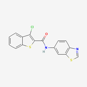 molecular formula C16H9ClN2OS2 B2569665 N-(1,3-benzothiazol-6-yl)-3-chloro-1-benzothiophene-2-carboxamide CAS No. 942002-44-0