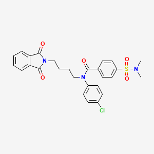 molecular formula C27H26ClN3O5S B2569707 N-(4-chlorophenyl)-4-(dimethylsulfamoyl)-N-[4-(1,3-dioxo-2,3-dihydro-1H-isoindol-2-yl)butyl]benzamide CAS No. 312927-14-3