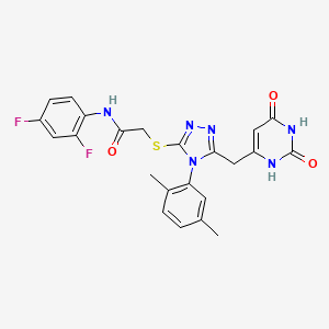 N-(2,4-difluorophenyl)-2-[[4-(2,5-dimethylphenyl)-5-[(2,4-dioxo-1H-pyrimidin-6-yl)methyl]-1,2,4-triazol-3-yl]sulfanyl]acetamide