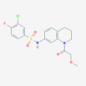 3-chloro-4-fluoro-N-(1-(2-methoxyacetyl)-1,2,3,4-tetrahydroquinolin-7-yl)benzenesulfonamide