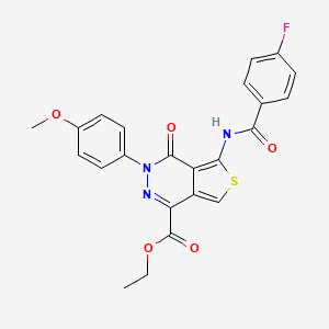 molecular formula C23H18FN3O5S B2569732 ethyl 5-(4-fluorobenzamido)-3-(4-methoxyphenyl)-4-oxo-3H,4H-thieno[3,4-d]pyridazine-1-carboxylate CAS No. 851951-95-6