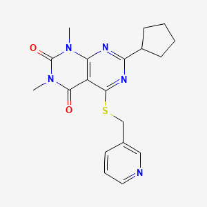 7-Cyclopentyl-1,3-dimethyl-5-(pyridin-3-ylmethylsulfanyl)pyrimido[4,5-d]pyrimidine-2,4-dione