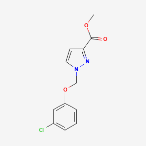 molecular formula C12H11ClN2O3 B2569737 Methyl 1-((3-chlorophenoxy)methyl)-1H-pyrazole-3-carboxylate CAS No. 1003988-77-9