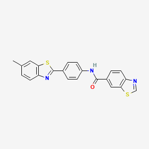 molecular formula C22H15N3OS2 B2569741 N-[4-(6-methyl-1,3-benzothiazol-2-yl)phenyl]-1,3-benzothiazole-6-carboxamide CAS No. 681167-26-0