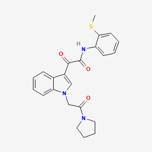 N-(2-methylsulfanylphenyl)-2-oxo-2-[1-(2-oxo-2-pyrrolidin-1-ylethyl)indol-3-yl]acetamide