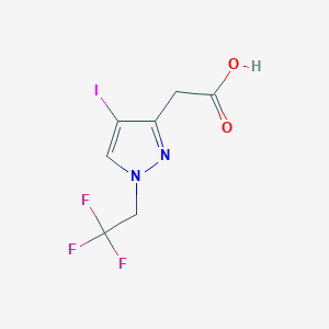 [4-iodo-1-(2,2,2-trifluoroethyl)-1H-pyrazol-3-yl]acetic acid