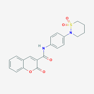molecular formula C20H18N2O5S B2569765 N-[4-(1,1-dioxo-1lambda6,2-thiazinan-2-yl)phenyl]-2-oxo-2H-chromene-3-carboxamide CAS No. 899731-64-7