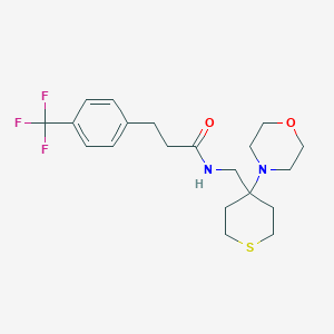 molecular formula C20H27F3N2O2S B2569768 N-{[4-(morpholin-4-yl)thian-4-yl]methyl}-3-[4-(trifluoromethyl)phenyl]propanamide CAS No. 2380145-25-3