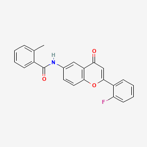molecular formula C23H16FNO3 B2569775 N-[2-(2-fluorophenyl)-4-oxo-4H-chromen-6-yl]-2-methylbenzamide CAS No. 923131-95-7