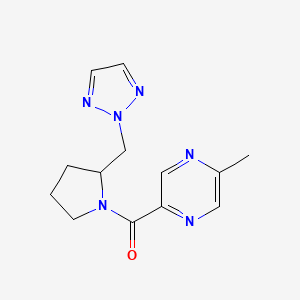 molecular formula C13H16N6O B2569791 2-methyl-5-{2-[(2H-1,2,3-triazol-2-yl)methyl]pyrrolidine-1-carbonyl}pyrazine CAS No. 2097861-89-5