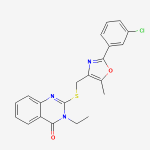 2-(((2-(3-chlorophenyl)-5-methyloxazol-4-yl)methyl)thio)-3-ethylquinazolin-4(3H)-one