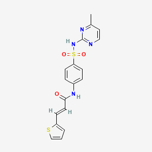 molecular formula C18H16N4O3S2 B2569794 (2E)-N-{4-[(4-methylpyrimidin-2-yl)sulfamoyl]phenyl}-3-(thiophen-2-yl)prop-2-enamide CAS No. 551923-32-1