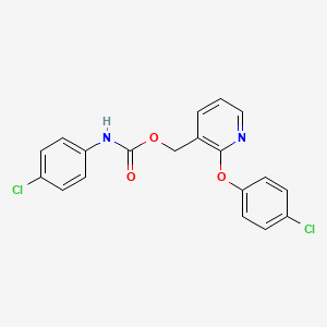 molecular formula C19H14Cl2N2O3 B2569795 [2-(4-chlorophenoxy)pyridin-3-yl]methyl N-(4-chlorophenyl)carbamate CAS No. 338413-68-6