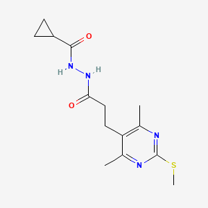 molecular formula C14H20N4O2S B2569797 N'-cyclopropanecarbonyl-3-[4,6-dimethyl-2-(methylsulfanyl)pyrimidin-5-yl]propanehydrazide CAS No. 1111482-38-2