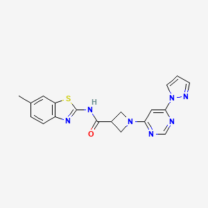 1-(6-(1H-pyrazol-1-yl)pyrimidin-4-yl)-N-(6-methylbenzo[d]thiazol-2-yl)azetidine-3-carboxamide