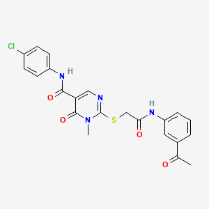 2-((2-((3-acetylphenyl)amino)-2-oxoethyl)thio)-N-(4-chlorophenyl)-1-methyl-6-oxo-1,6-dihydropyrimidine-5-carboxamide