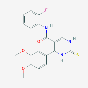 4-(3,4-dimethoxyphenyl)-N-(2-fluorophenyl)-6-methyl-2-sulfanylidene-3,4-dihydro-1H-pyrimidine-5-carboxamide