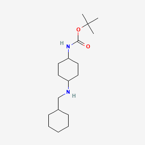 molecular formula C18H34N2O2 B2569812 tert-Butyl (1R*,4R*)-4-[(cyclohexylmethyl)amino]cyclohexylcarbamate CAS No. 1286263-90-8